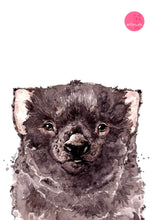 artbrush Aussie animal portrait series 'Tasmanian Devil' print