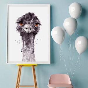 artbrush Aussie animal portrait series 'Emu' print