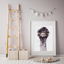 artbrush Aussie animal portrait series 'Emu' print