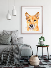 artbrush Aussie animal portrait series 'Dingo' print