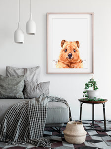 artbrush Aussie animal portrait series 'Quokka' print