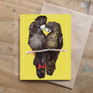 artbrush 'Black Cockatoos' card