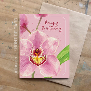 artbrush 'Happy Birthday - Orchid' card