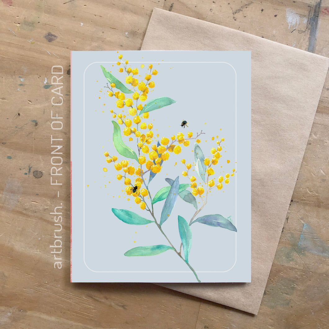 artbrush Australian Blooms Series 'Wattle' card