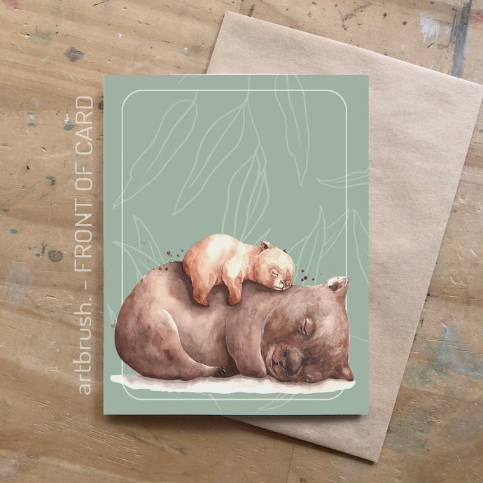artbrush 'Wombat Mum' (Mother's Day 2021) card