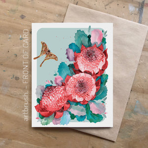 artbrush Australian Blooms Series 'Waratah' card