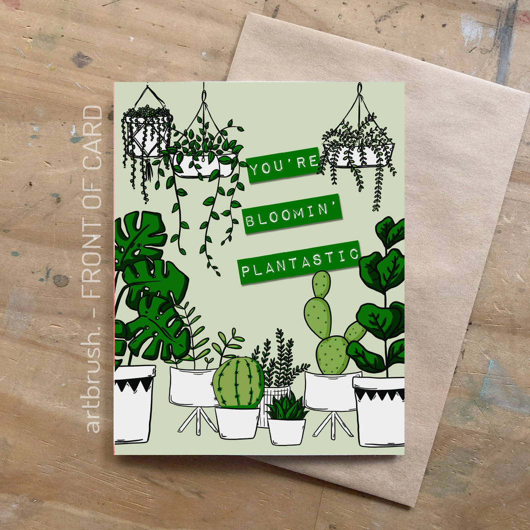 artbrush 'You're Bloomin' Plantastic' card