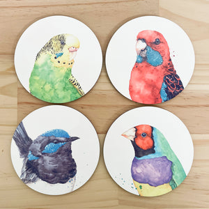 artbrush coaster pack 'Australian Birds Series' (4 pack)