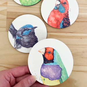 artbrush coaster pack 'Australian Birds Series' (4 pack)