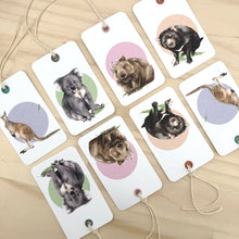 aussie animals gift tag 8 pack.