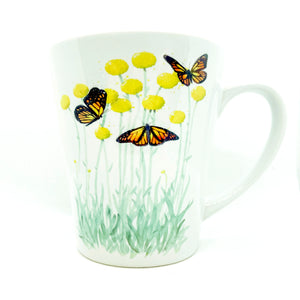 artbrush mug Australian Blooms Series 'billy buttons'