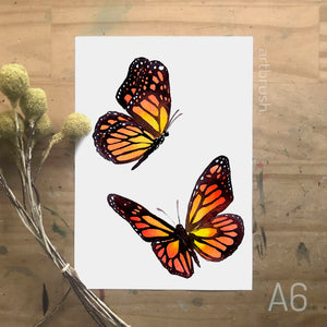 artbrush MINI PRINT 'monarch butterfly' A6 print