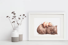 artbrush 'Mother's Day 2021' print (wombat mother and baby)