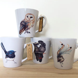 artbrush mug 'Black Cockatoos'