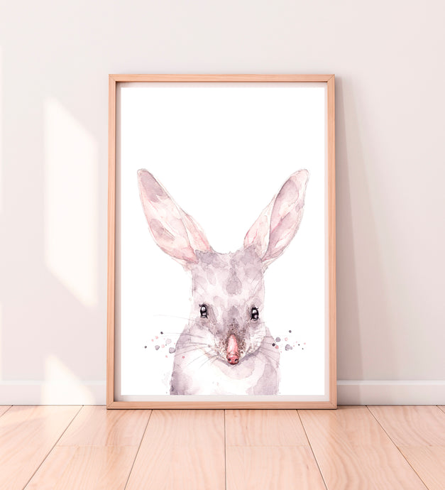 artbrush Aussie animal portrait series 'Bilby' print